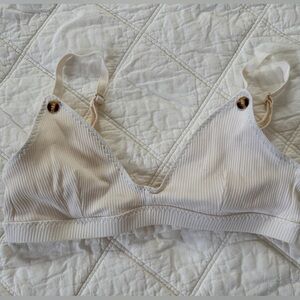 Juem Organic Cotton Cream Ribbed Women's Nursing Bra